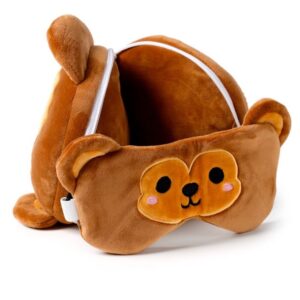 Relaxeazzz Aap Rond Reiskussen & Slaapmasker - Afbeelding 3