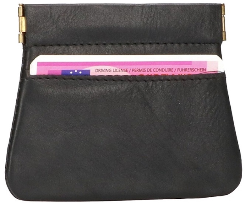 Knijpportemonnee met creditcard vakje- zwart